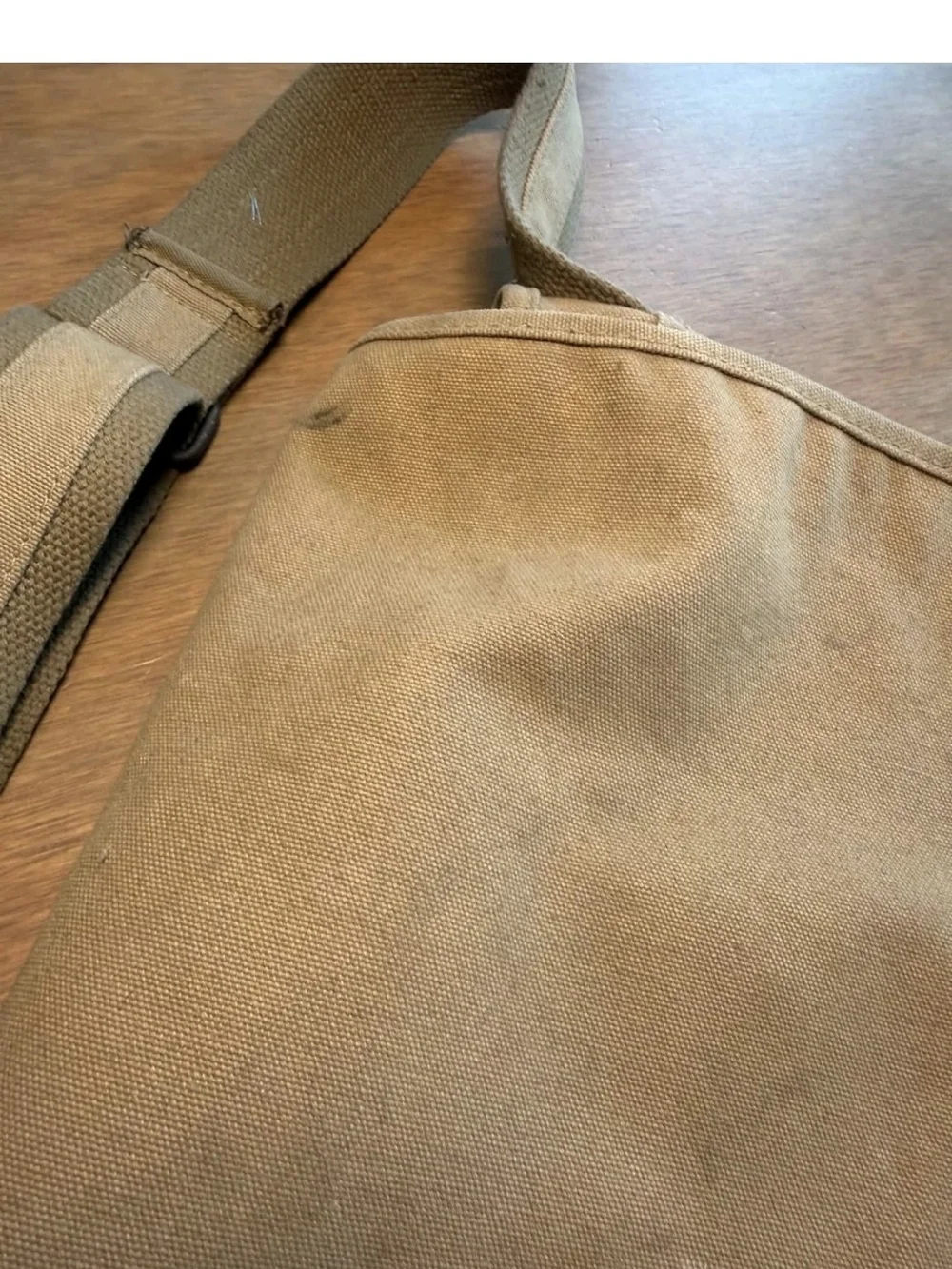 VTG 90s Banana Republic Flap Crossbody Messenger Bag Tan Brown Canvas Leather